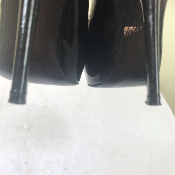 Stuart Weitzman Victoria Peep Toe Patent Leather Shoes Pumps Heels Stilettos Blk - Picture 11 of 16
